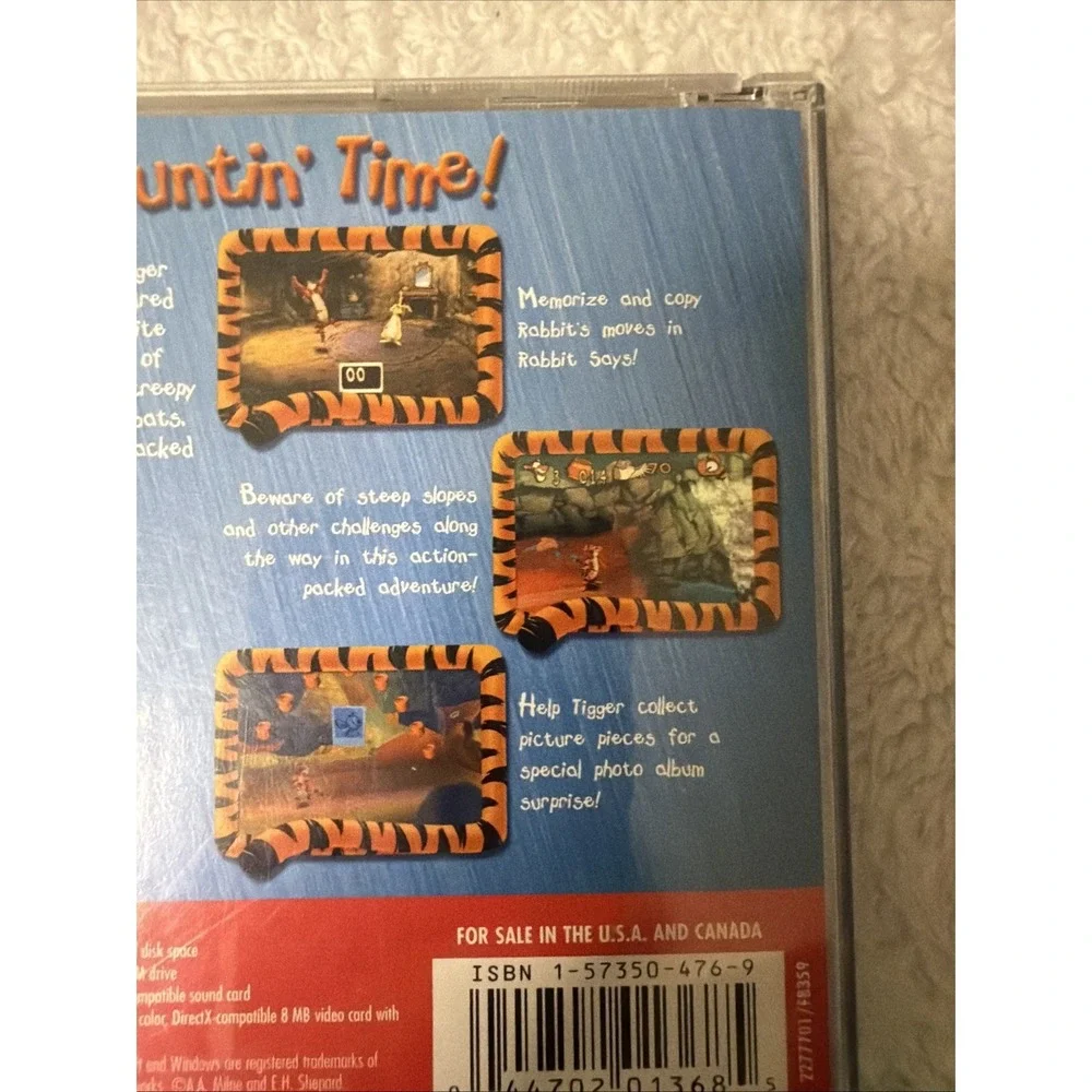 Disneys Tigger's Honey Hunt Junior Adventure PC CD ROM VTG Winnie The Pooh Game